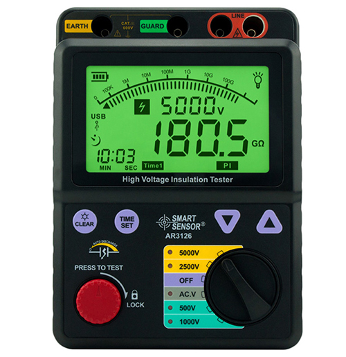 ?，?AR3126數(shù)字高壓兆歐表 數(shù)顯絕緣電阻表 5000V電阻測(cè)試儀